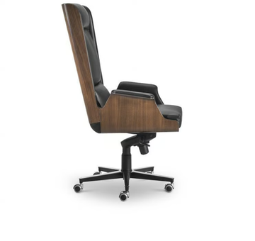 GARBO - High-back leather and wood executive chair by i 4 Mariani - view 3